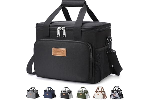 Lifewit Medium Lunch Bag Insulated Lunch Box Soft Cooler Cooling Tote for Adult Men Women, Black 12-Can (9L)