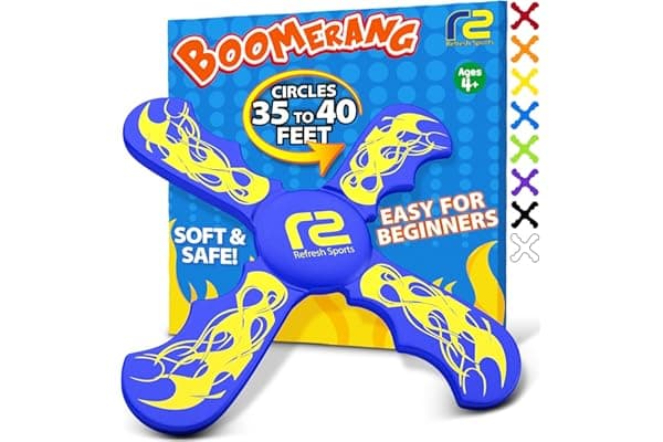 Fun Boomerang for Kids - Easter Basket Stuffers - Soft & Easy to Use - Best Gifts for 6 7 8 9 10 Year Old Boys & Girls + 2026 Top Toys for Boys Age 8-12 - Fun Outdoor Toy for Boys Girls Gift Ideas