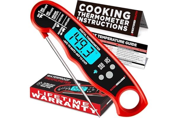 Alpha Grillers Meat Thermometer Digital – Instant Read Food Thermometer for Cooking & Grilling – Professional Kitchen Gift for Men, Dad & Mom