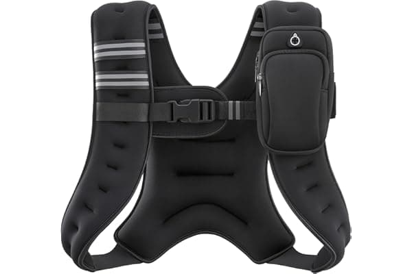 ZELUS Weighted Vest, 6lb/8lb/12lb/16lb/20lb/25lb/30lb Weight Vest with Reflective Stripe for Workout, Strength Training, Running, Fitness, Muscle Building, Weight Loss, Weightlifting