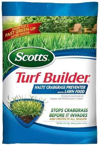 Scotts Turf Builder Halts Crabgrass Preventer with Lawn Food - Pre-Emergent Weed Killer, Lawn Fertilizer, 5,000 sq. ft., 13.35 lb