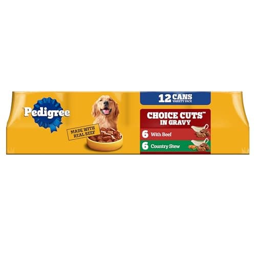 Pedigree Wet Dog Food, Choice Cuts Adult Canned Dog Food, Beef & Country Stew Multipack, 13.2 oz. Cans (12 Count, Pack of 1)