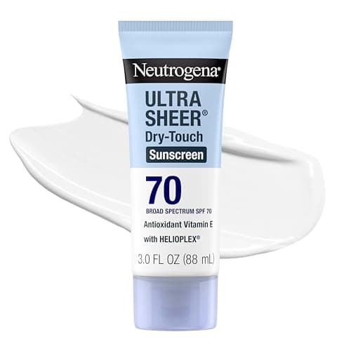 Neutrogena Ultra Sheer Dry-Touch Sunscreen Lotion SPF 70, Broad Spectrum, Water Resistant 80 Min, Oil-Free, Oxybenzone-Free, Non-Comedogenic, Matte Finish, Body Sunscreen, Travel Size 3 Fl Oz