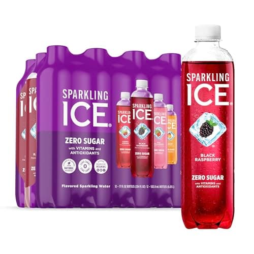 Sparkling Ice Purple Variety Pack, Flavored Water, Zero Sugar, with Vitamins and Antioxidants, 17 fl oz, 12 count (Black Raspberry, Cherry Limeade, Orange Mango, Kiwi Strawberry)