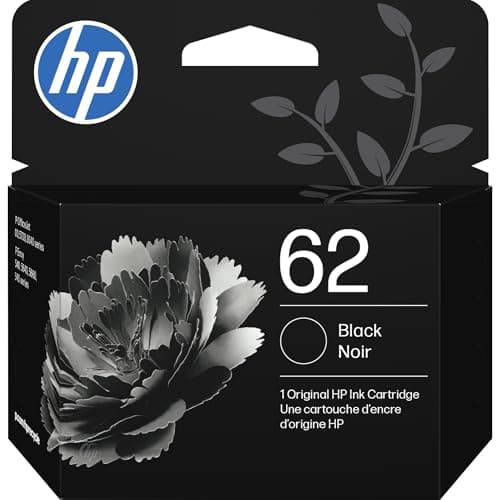 HP 62 Black Ink Cartridge | Works with Envy 5540, 5640, 5660, 7640, OfficeJet 5740, 8040, OfficeJet Mobile 200, 250 | Instant Ink Eligible | C2P04AN | Packaging May Vary