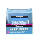 Neutrogena Makeup Remover Wipes Micellar Alcohol-Free Face Towelettes Remove Waterproof Mascara & Oil, Compostable 100% Plant-Based Cloth, Dermatologist & Ophthalmologist Tested, T
