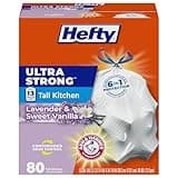 Hefty Ultra Strong Tall Kitchen Trash Bags, Lavender & Sweet Vanilla Scent, 13 Gallon, 80 Count