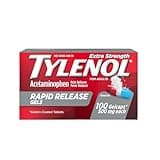 Tylenol Extra Strength Acetaminophen Rapid Release Gels, Pain Reliever & Fever Reducer, Gelcaps with Laser-Drilled Holes for Fast Release, Gentle on Stomach, 500 mg Per Gelcap, 100