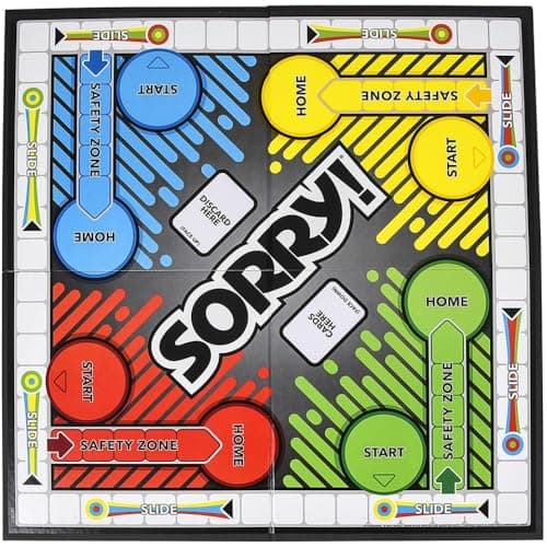Sorry! Board Game for Kids Ages 6 and Up; Classic Hasbro Board Game; Each Player Gets 4 Pawns; Family Game
