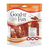 Good ‘n’ Fun Triple Flavor Wings Chews for All Dogs, 12 Ounces, Treat Your Dog to Long-Lasting Chews Made from Chicken, Pork Hide and Beef Hide
