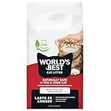 WORLD'S BEST CAT LITTER Multiple Cat Unscented, 15-Pounds - Natural Ingredients, Quick Clumping, Flushable, 99% Dust Free & Made in USA - Long-Lasting Odor Control & Easy Scooping