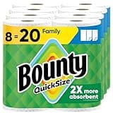 Bounty Quick Size Paper Towels, White, 8 Family Rolls