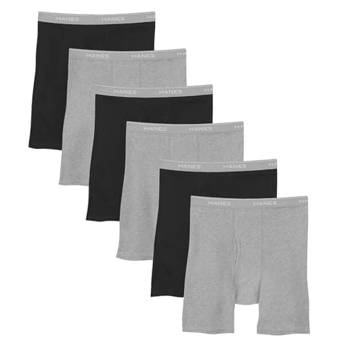 Hanes mens Underwear Boxer Briefs Pack, Cool & Breathable Cotton Moisture-wicking Underwear for Men, No Ride Up