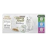 Purina Fancy Feast Gourmet Wet Cat Food Variety Pack, Petites Gravy Collection, break-apart tubs, 48 servings - (Pack of 24) 2.8 oz. Tubs