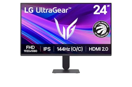 LG 24G411A-B 24-inch Ultragear Full HD (1920 x 1080) IPS Gaming Monitor, 144Hz (O/C), 1ms MBR, NVIDIA G-Sync Compatible, AMD FreeSync, HDR10, HDMI, DisplayPort, Slim Stand, Black33% offLimited time deal
