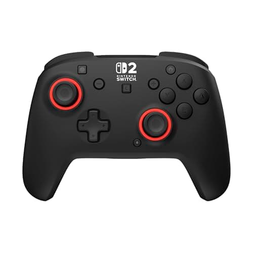 Turtle Beach Rematch Wireless Gaming Controller - Officially Licensed for Nintendo Switch 2, Nintendo Switch/Switch Lite/OLED - TMR Thumbsticks, Rechargeable Battery, Audio Controls – Black/Red