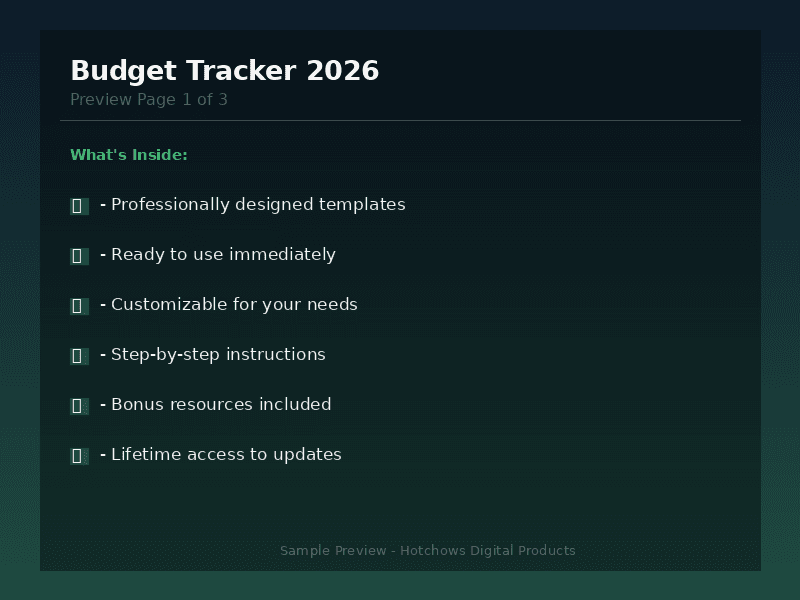Personal Budget Tracker 2026 — Complete Financial Spreadsheet - image 2