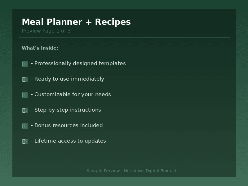 Weekly Meal Planner + Grocery List & 20 Quick Recipes - image 2