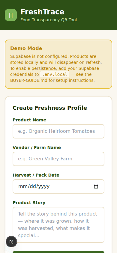 FreshTrace - Food Transparency QR Tool - image 4