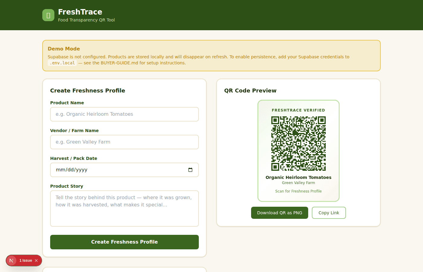 FreshTrace - Food Transparency QR Tool - image 3