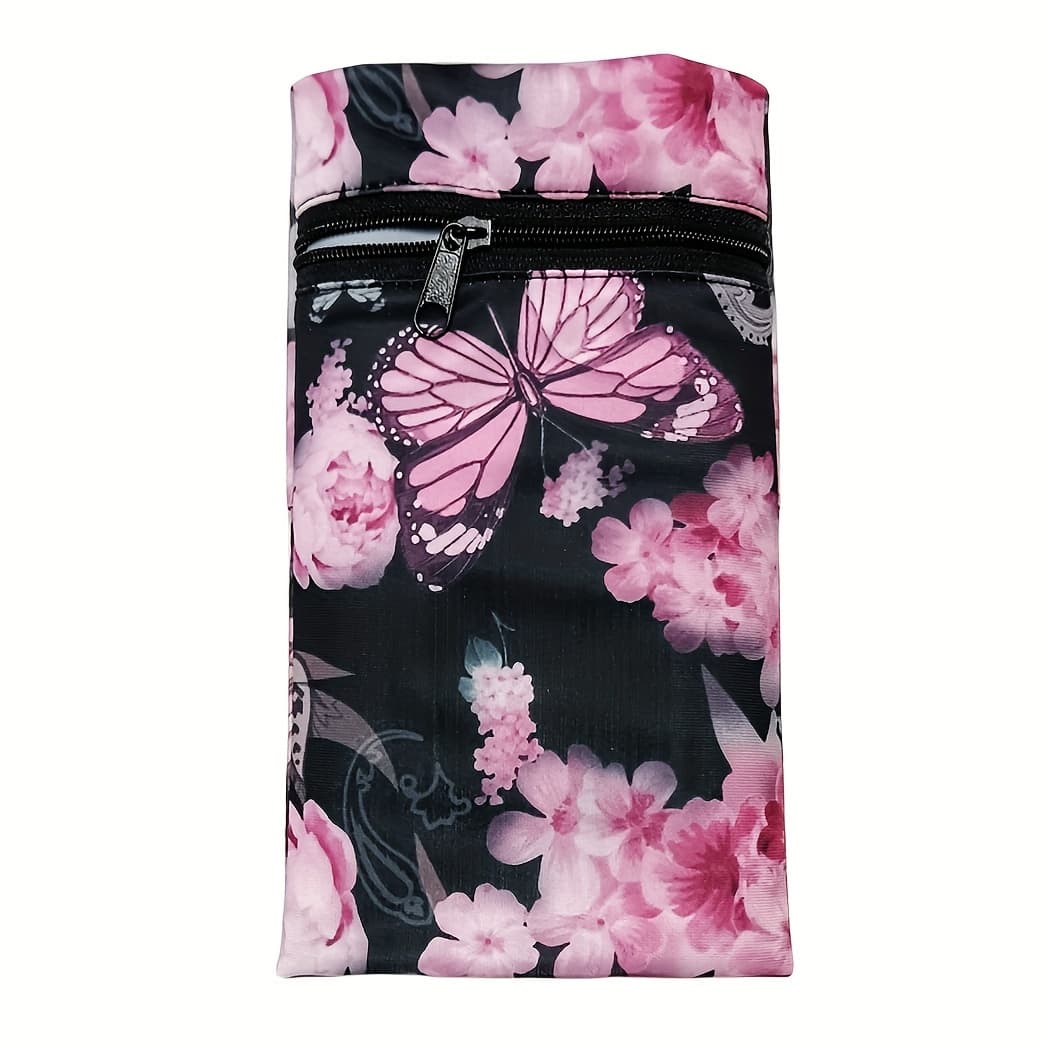 A Wrist Pouch With A Pattern Made From High-elastic Fabric, Designed For Outdoor Activities Like Running And Cycling. On The Forearm To Hold Your Phone, Cards, And