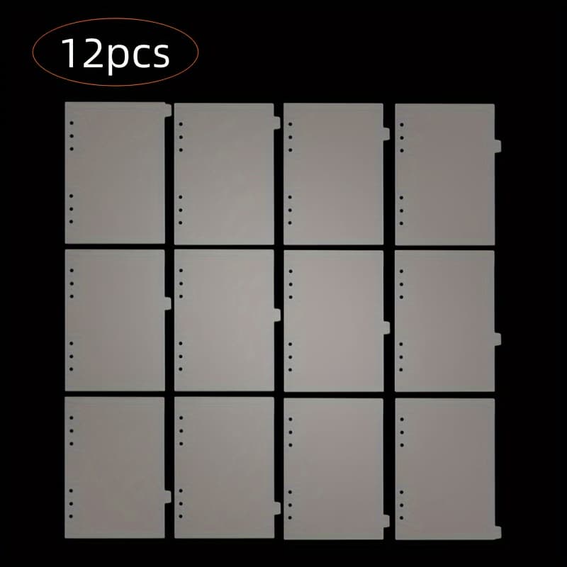 12pcsa5 Adhesive Divider With 6 Labels Transparent Plastic Adhesive Index Divider 6 Ring File Divider Page Divider