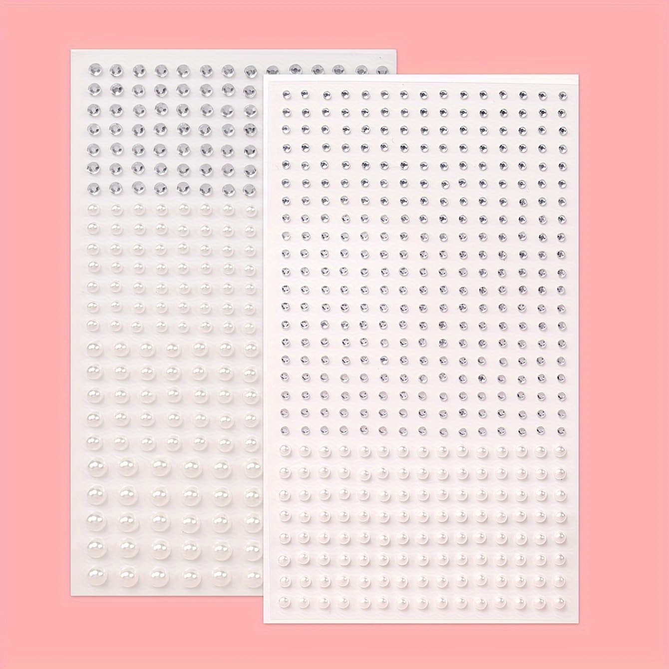 2pcs 3d Silvery & White Pearl Face Stickers - Diy Y2k Makeup For Music Festivals, Masquerade Parties & Eye Decor