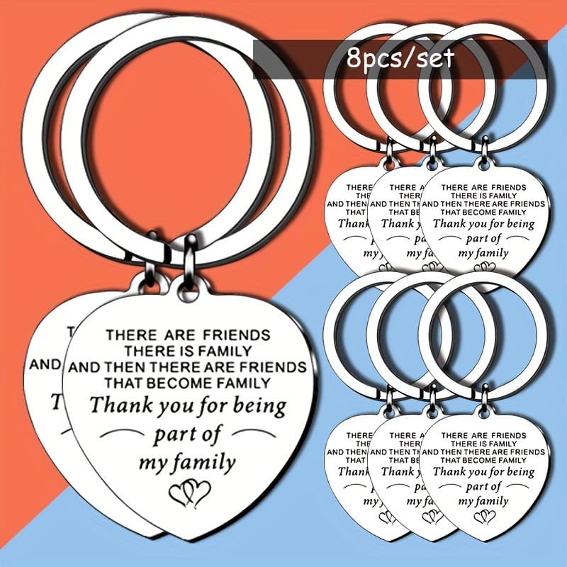 8pcs Best Friend Stainless Steel Keychain For Women&men Funny Keychain Men Bestie Bbf Sisters True Gifts