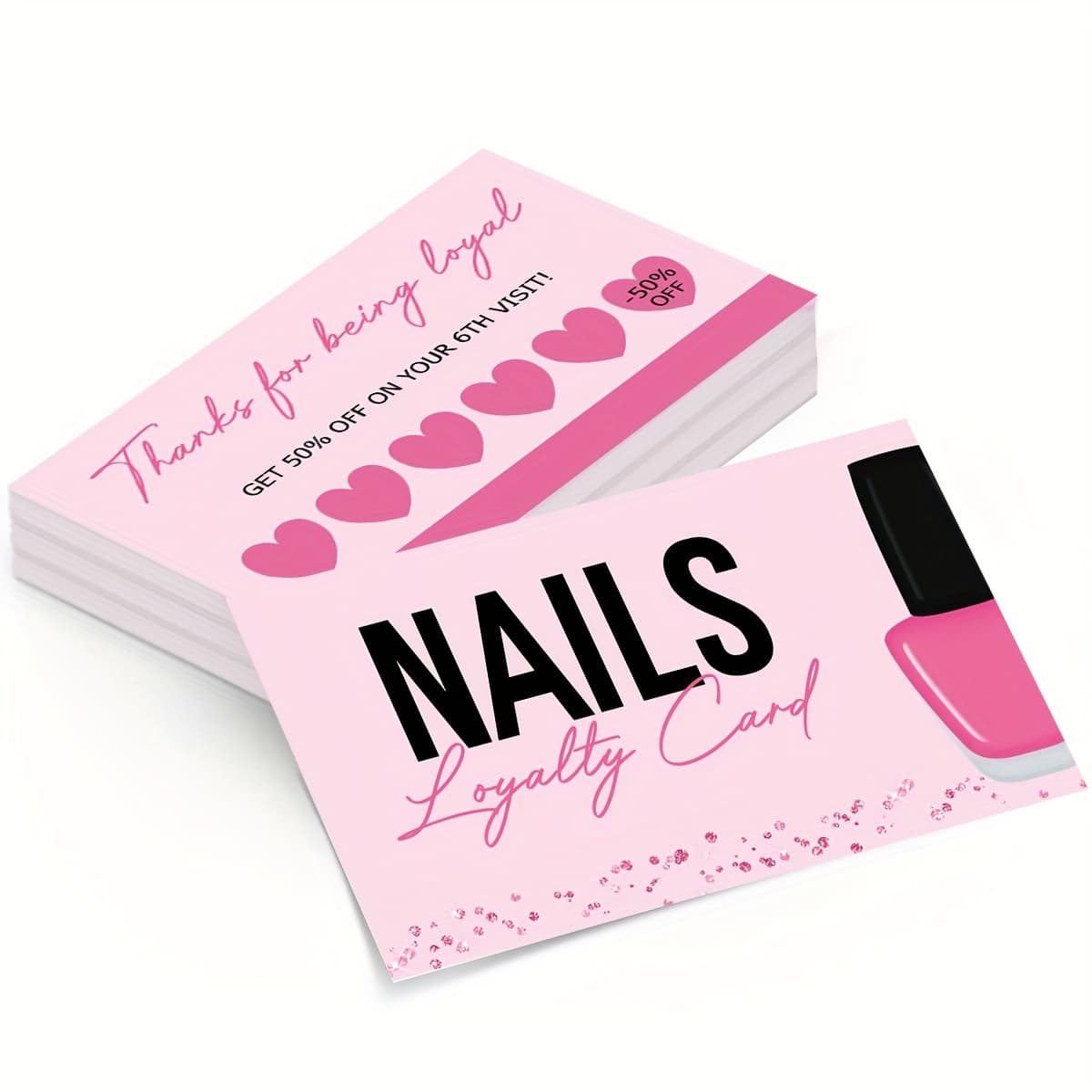 50pcs Nail Business Card False Nail Accessories Nail Oil Card Press On Nail Discount Cards Aftercare Card Board For Nail Salon Polish Manicurist ，for Toenail& Foot Clean