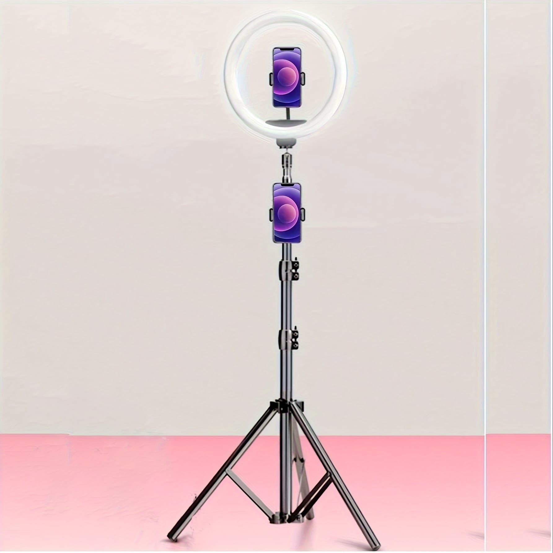 10 Inch Vlogging Ringlight Circle Light With 43in/110cm Flexible Tripod Stand Phone Holder For Photo Selfie Video Recording Zoom Meeting Makeup Vlog Live Stream Video Calls Vlogging