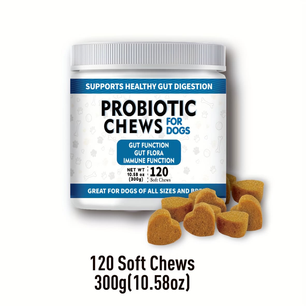 Probiotic Supplement For Dogs, Dog Probiotic Healthy Supplement, Dog And Digestive Enzymes Chews