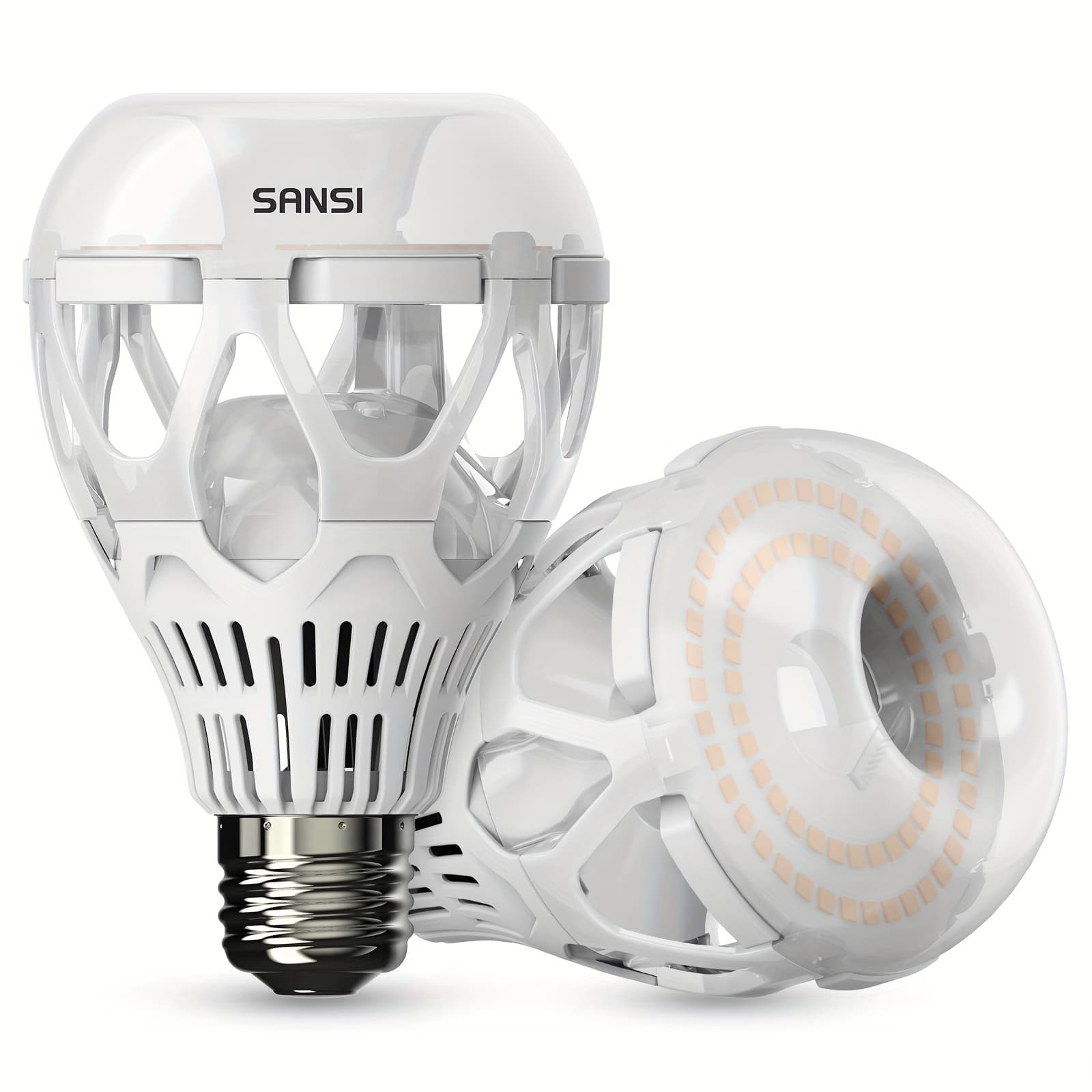 Sansi 22w (200 Watt Equivalent) Led Light Bulb, A21 3000 Light Bulbs, 3000k Warm White E26 Base Non-dimmable Bright Led Bulbs For Home Office, 2-pack