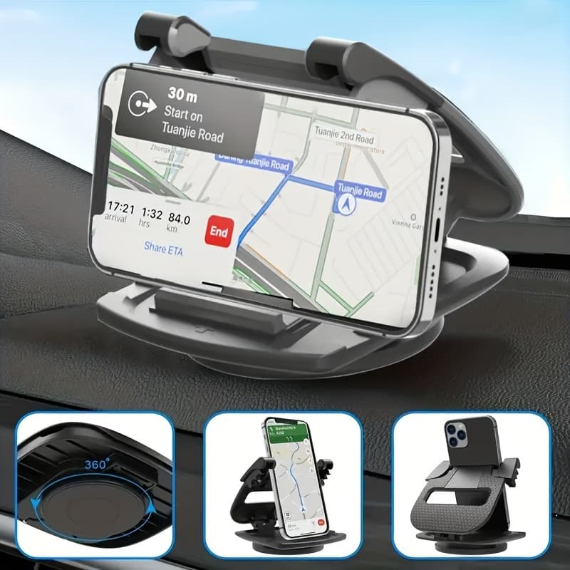 Universal Dashboard Phone Holder For - 360° Rotating Mount For Safe, Use - Compatible With Iphone, Galaxy, And Devices
