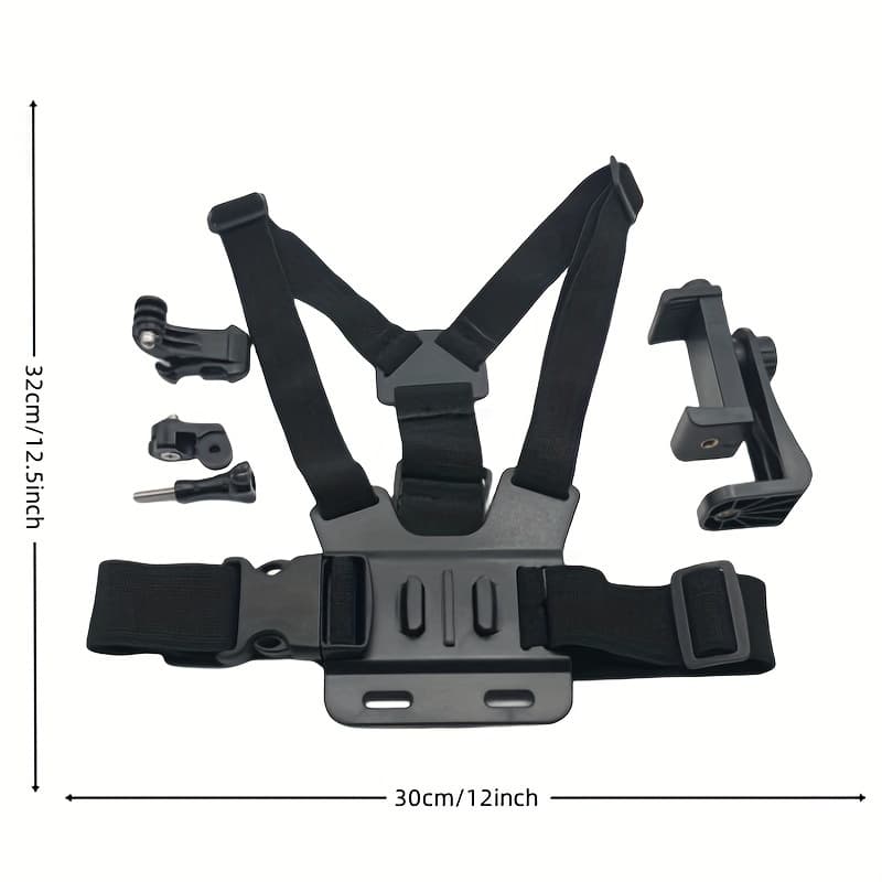 Universal Mobile Phone Chest Hanging Holder, Adjustable Chest Strap Mobile Phone Holder, Shooting Accessories, Outdoor Riding, Live Broadcasting, Skiing, Fishing, Sports, Mobile Phone Pov Clip