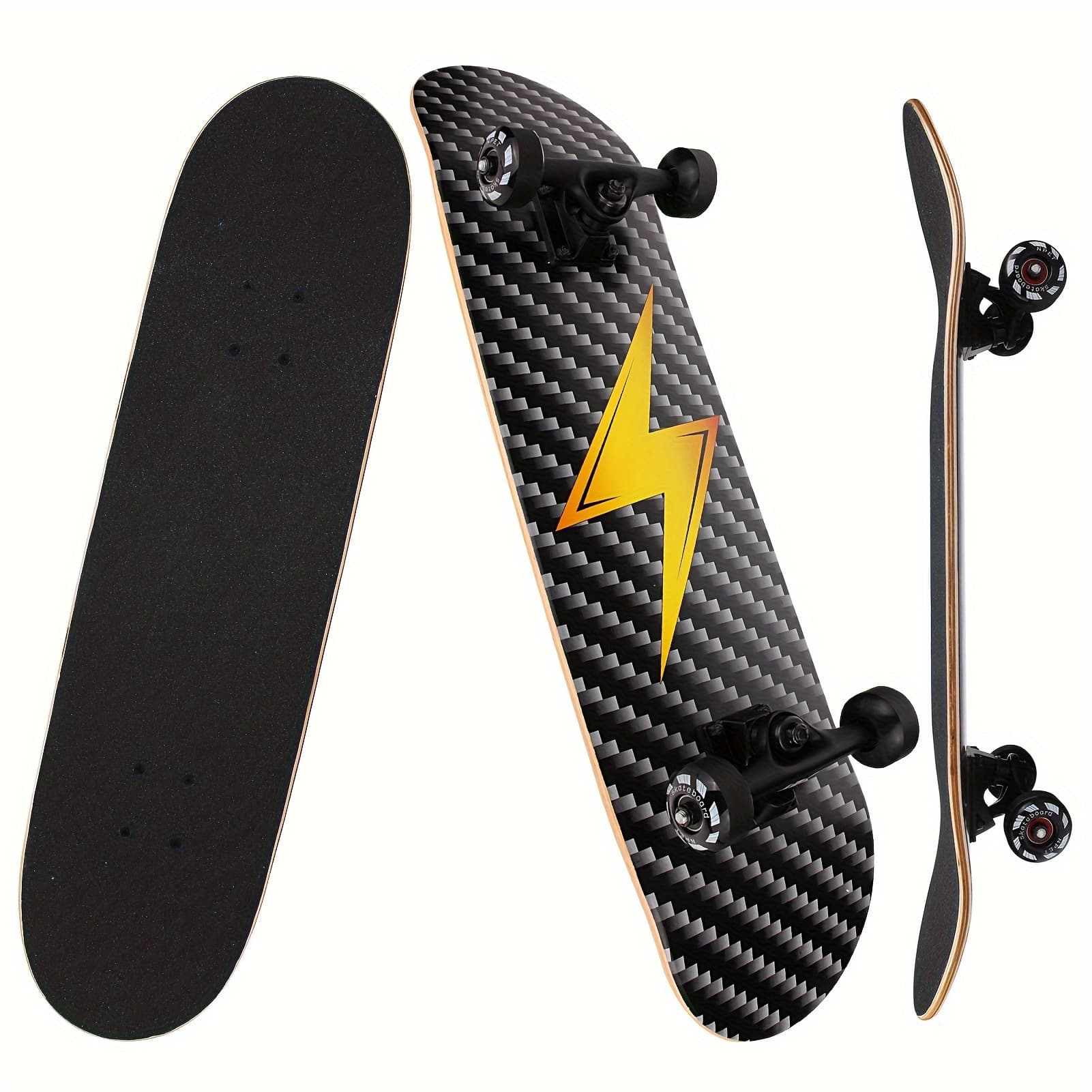 31 Inch Lightning Skateboard - Durable 7-ply Maple Deck, With -7 Bearings