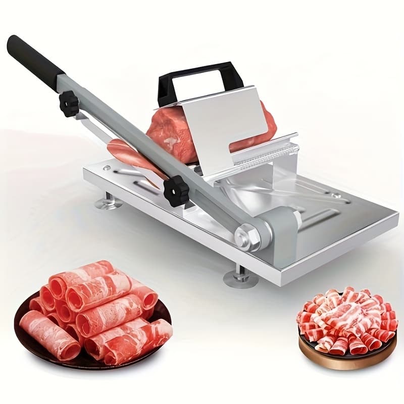 Manual Meat Slicer Upgraded Meat Cutter For Beef Roll Food Detachable Stainless Steel Blade, Adjustable Thickness Slicer, Suitable For Meat, Bread