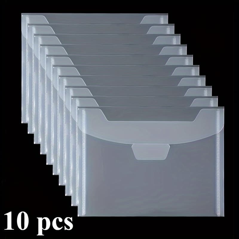 Are 10 Transparent File Bags, Used For Storing Paper-cutting Tools And Cards