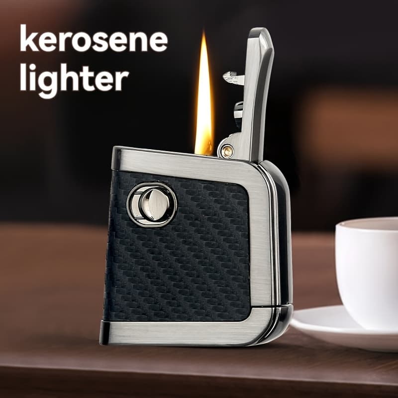 Leather Metal Old Retro Kerosene Lighter For Boyfriend Gift (no Kerosene)