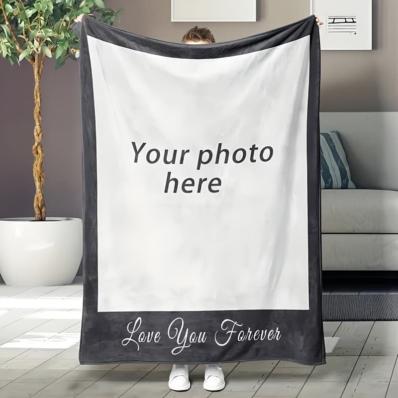 Customize With Pictures, Love You , Family, , Pets And Any Other Pictures You Customized. A To , A Comfortable And Soft Flannel Blanket, A Nap Blanket
