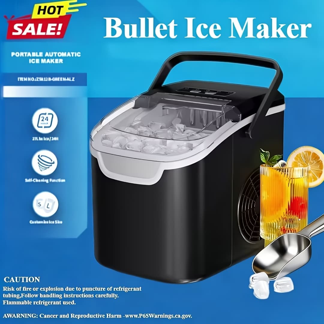 Countertop Ice Maker That Produces Pebble Ice, Offering 35 Of Ice, Features Self-cleaning, And Is Perfect For Home And Kitchen Use. Black Friday