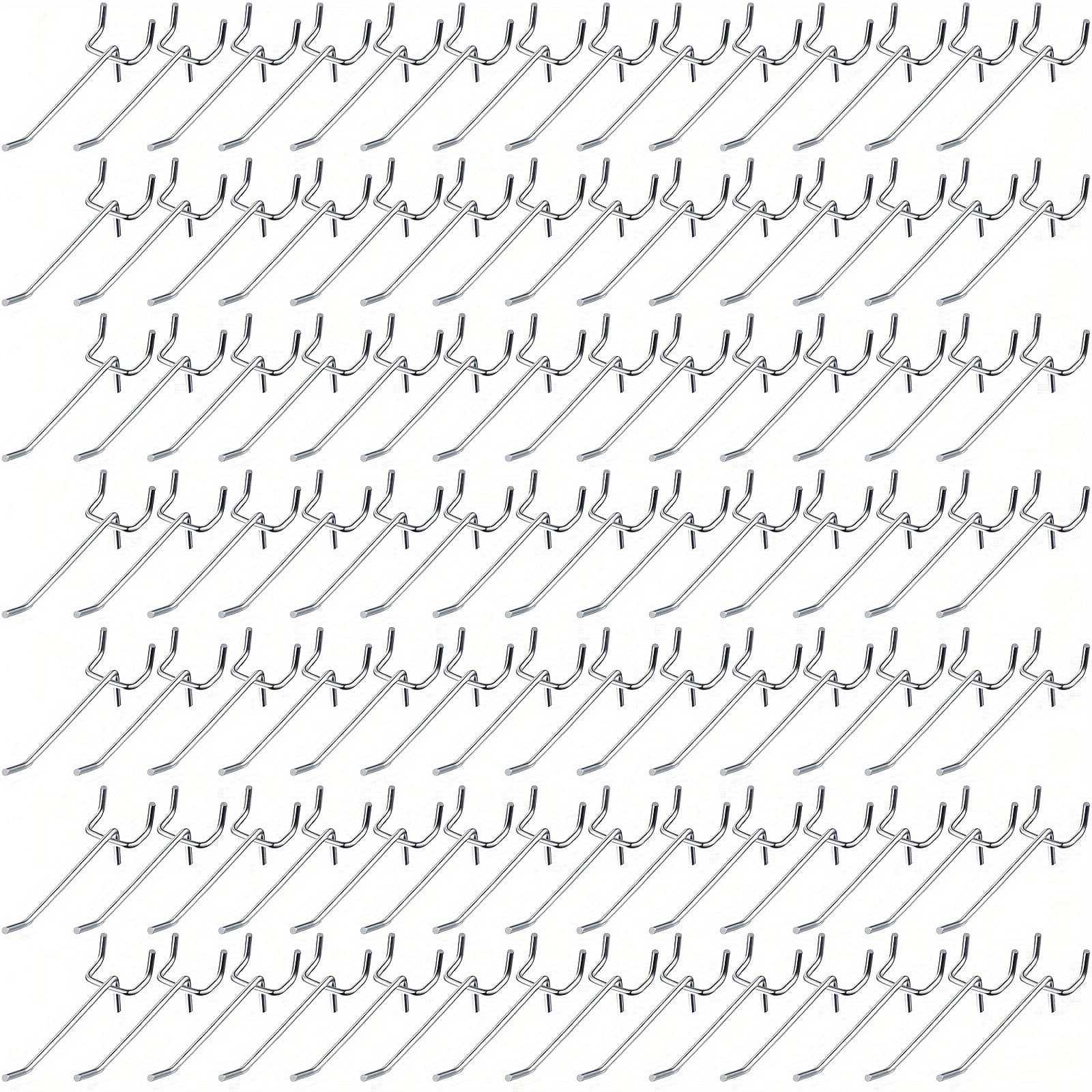100 Pack Peg Board Hooks Stainless Steel Pegboard Hooks Shelving Hooks Hanging Peg Board Holders Peg For 1/8 And 1/4 Pegboard For Garage Storage Pegboard Tools Organizer (4 Inch)