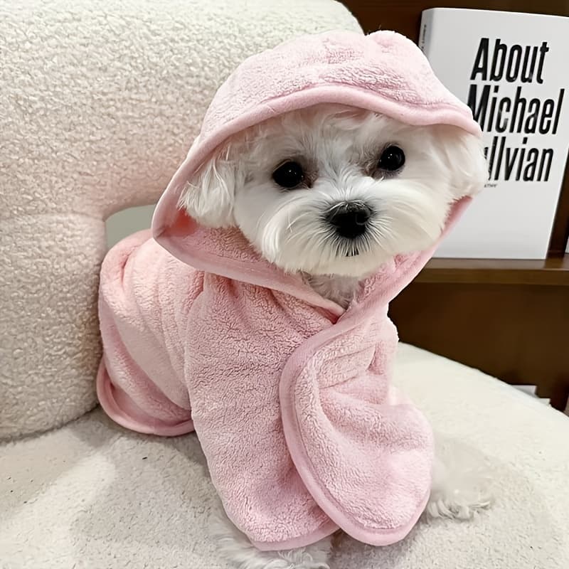 Super Absorbent And Bathrobe Suitable For Small Dogs And Cats - Quick-drying, Soft, Comfortable For All , With Secure Closure