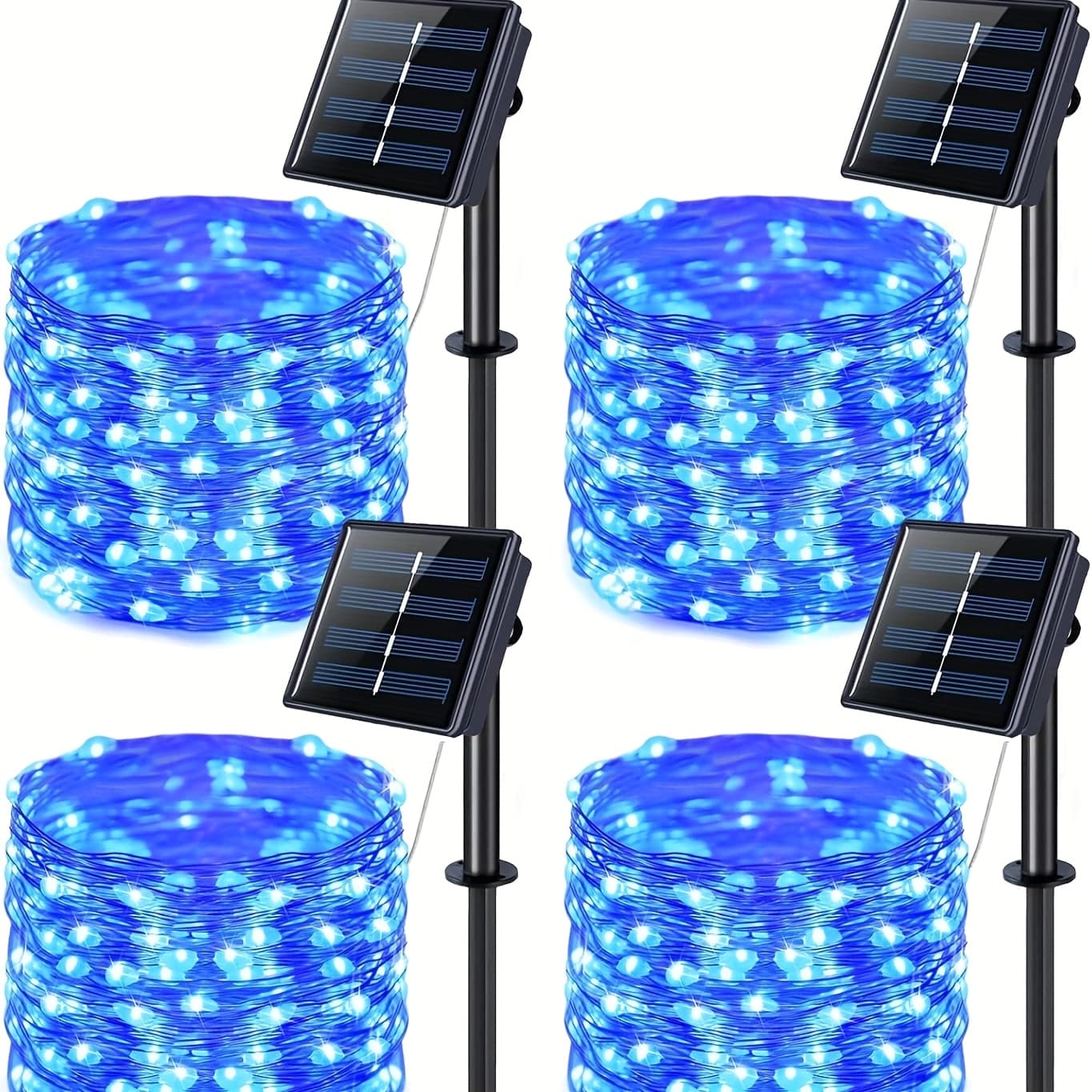 Christmas 4 Pack Outdoor Solar String Lights, Total 160ft 480 Led Solar Powered Fairy Lights With 8 , Christmas Trees Light For Patio Garden Party Backyard Wedding Decor, White