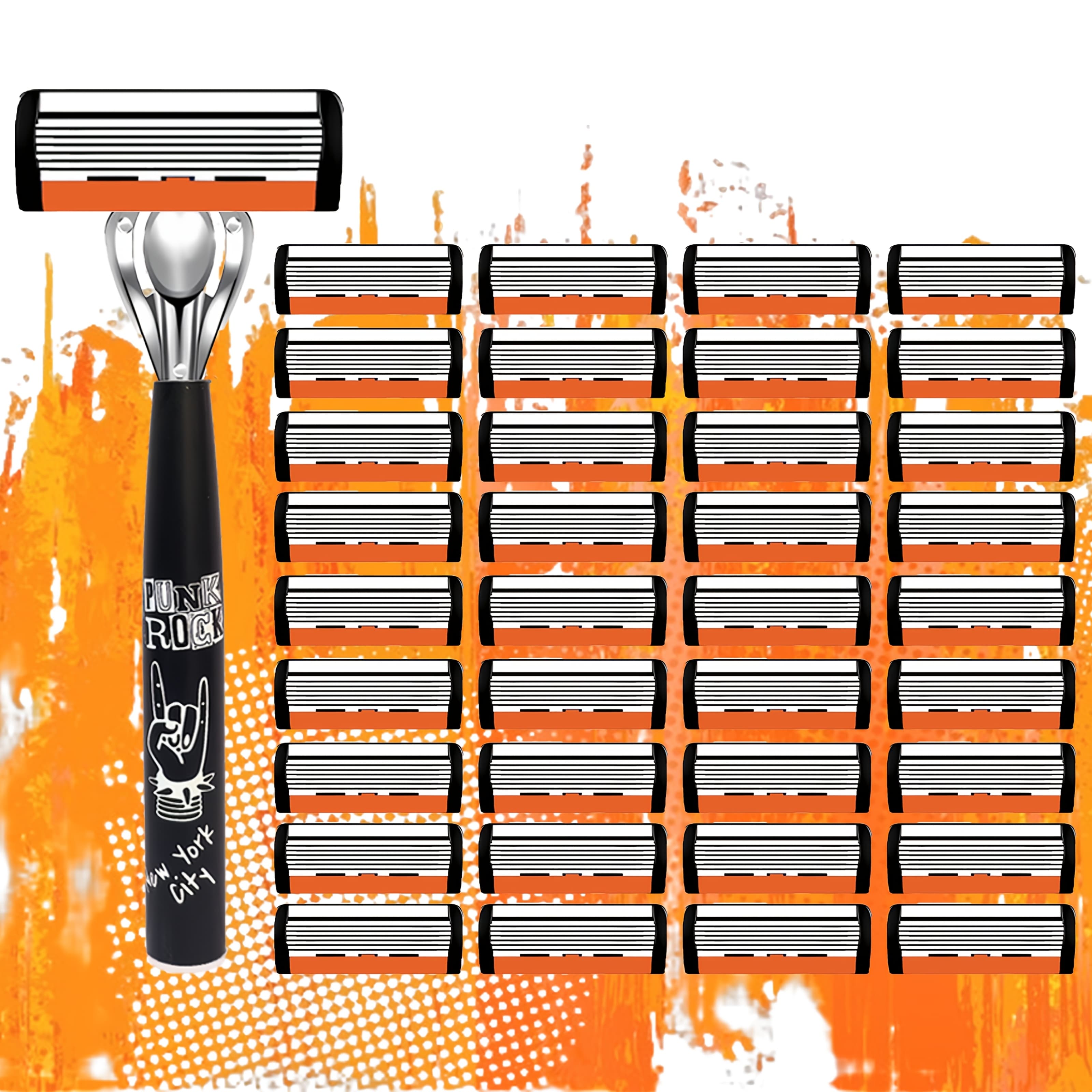 A -style Razor Featuring A Six-layer Blade And An Anti-slip Handle, Ideal For Facial Cleansing And Grooming For Men. This Classic Manual Shaver Is Safe And Suitable For Men And Women