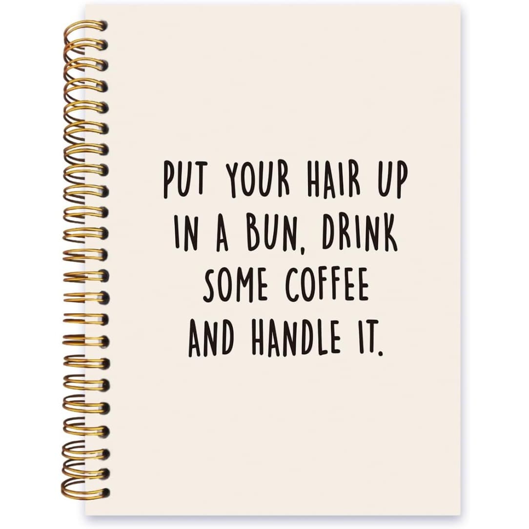 1pc 5.5*8.3in With Put Your Hair Up Notebook, Funny Sayings Lined Spiral Notebook Hardcover, College Ruled Notebook, Office School Journal Notebook, Gifts For Women Teacher Student