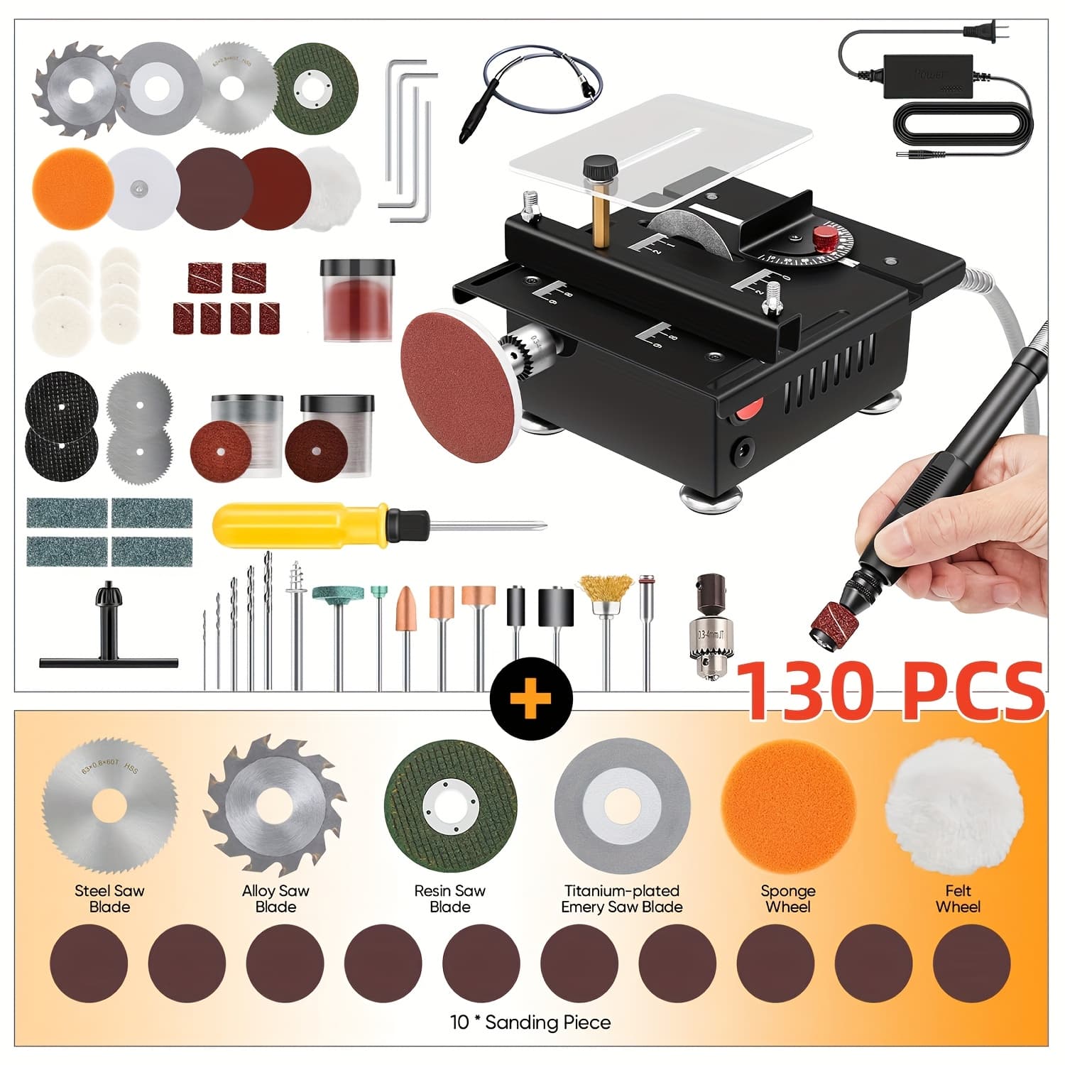 Sank Mini Table Saw, Multi-functional Portable, Sanding, Engraving, Drilling, Machine, Precision Handmade Table Saw, 7 Levels Of , Birthday Christmas Gifts For Father Husband Men Over 50
