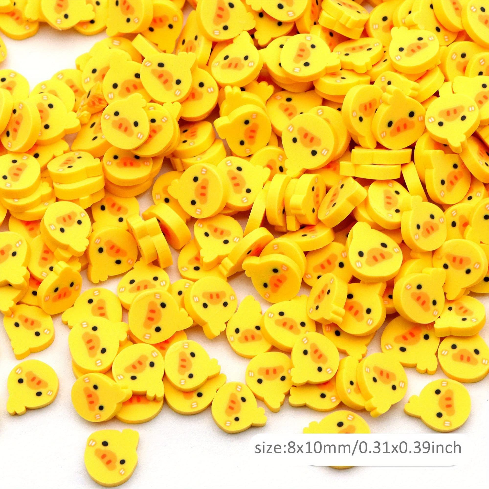 Cute Duck-shaped Polymer Clay Slices, 10g Pack - Ideal For Diy Phone Cases & Nail Art Crafts