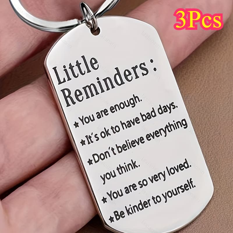 Set Of 3 Stainless Steel Keychains Featuring Motivational Quotes - Ideal Personalized Gift For Men And Women For Birthdays And Christmas