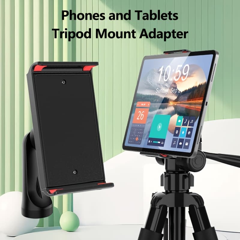 360-degree Rotatable Tripod Mount For Tablets & Phones, Fits 4.5" To 11" Devices - Abs Adapter For Hold