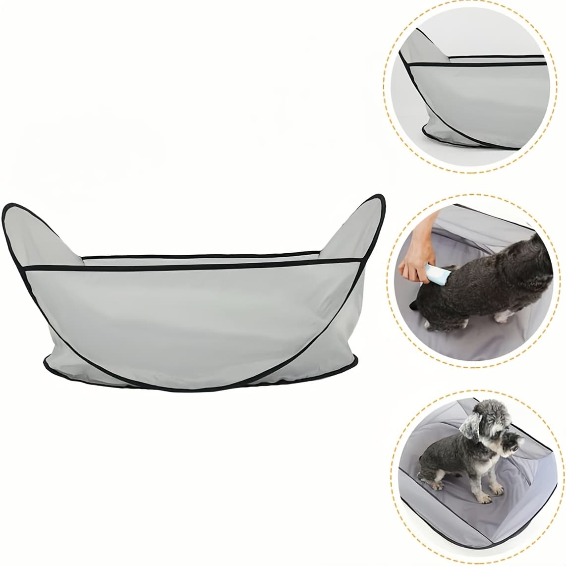Pet Grooming Bib For Cats And Dogs, Designed To Catch Hair During Trimming, Featuring A Foldable Design For